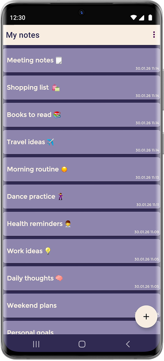 Easy NoteBook app screen
